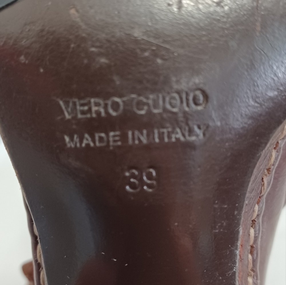 Alberto Fermani chunky heel boots Brown leather zip-up  made in Italy size39 - Picture 4 of 15